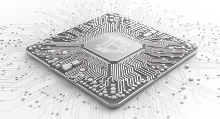 Cryptocurrency Circuit Board Technology Illustration