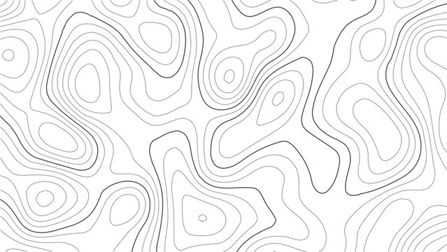 Topography inspired seamless vector with modern white line contours, landscape mapping textures, and vintage outdoors explorer style for backgrounds