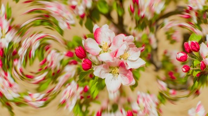 Fototapeta premium Blossoming tree in a swirling, artistic effect.