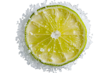 Salted lime wedge close up shot refreshing citrus