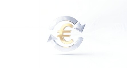 Fototapeta premium Euro Currency Symbol with Circular Arrows