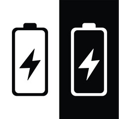 simplified icons of a battery with a lightning bolt symbol.