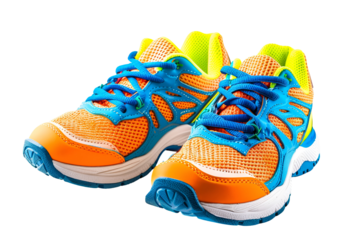 Colorful athletic shoes vibrant sneakers kids footwear running shoes