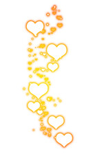 Obraz premium Orange Glowing Heart Sparkles on Transparent Background 