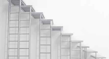 Metal staircase industrial ladder steps metallic structure ascending climb framework sca