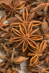 Star anise pods close up showing aromatic spice texture