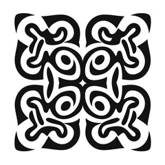 Fototapeta premium Intricate black and white geometric pattern resembling traditional artwork