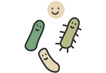 Cute Microbes Compost Decomposition Illustration
A cute and friendly illustration of microbes or good bacteria, ideal for composting, food waste decomposition, fermentation