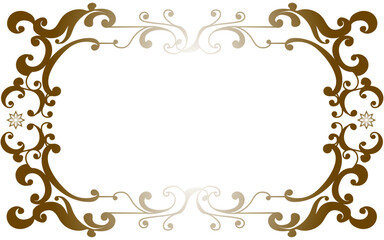 銅色のグラデーションの手描き装飾枠。