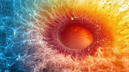 Abstract eye, vibrant colors, intricate details