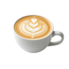 Latte Art Design in White Mug.