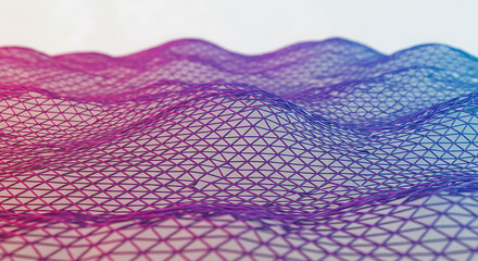 Wavy Grid Surface with Vibrant Reflections