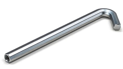 Metal hex allen wrench tool isolated on white background

