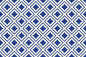 Mediterranean seamless pattern. Traditional Portuguese Mosaic, Italian design. Abstract wallpaper with hand drawn symbols. Vector illustration for menus, branding, ads, print, decor, interior
