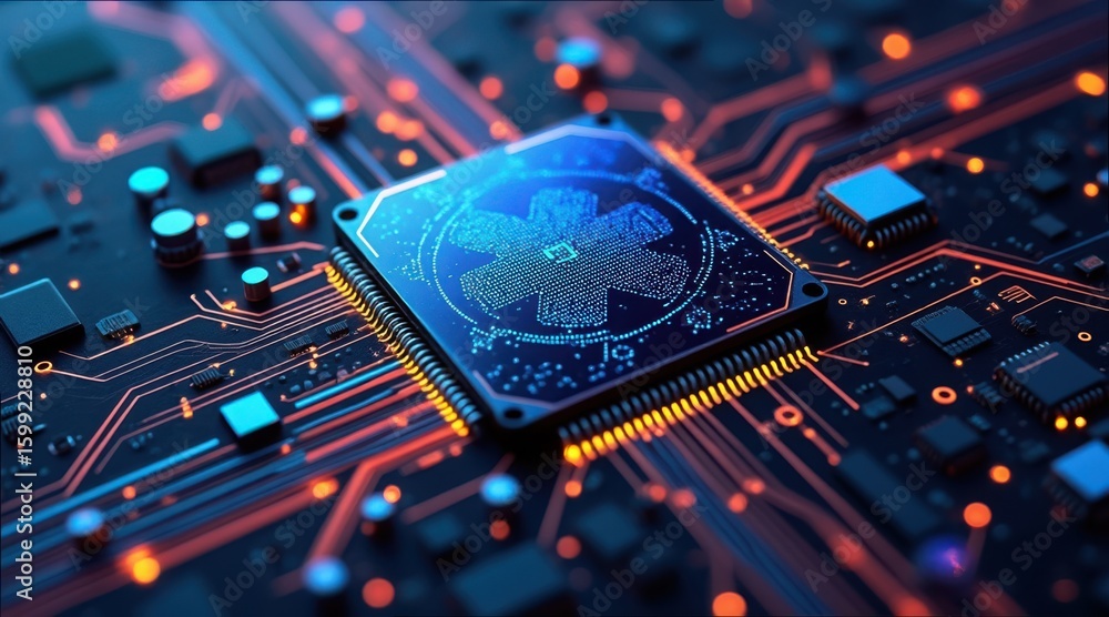 Poster tiny circuits reflecting innovation in gigapixel standard technology