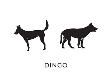 dingo silhouette logo, simple dingo vector illustration