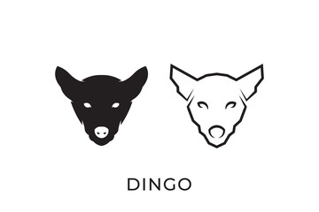 vector image of a dog, dingo head silhouette logo, abstract dingo head vector illustration