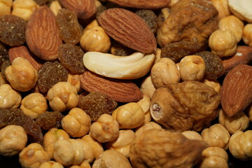 Earthy Mix of Nuts and Raisins in a Textured Medley