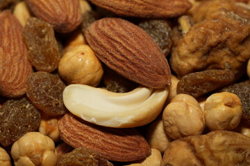 Earthy Mix of Nuts and Raisins in a Textured Medley