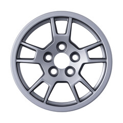 Obraz premium Sleek Silver Car Wheel Design with Modern Style and Finish isolated on transparent background.