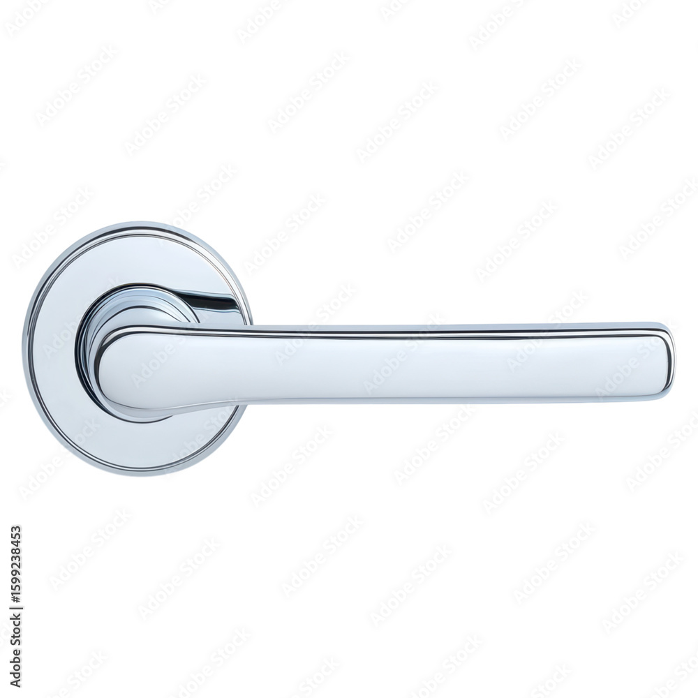 Aufkleber sleek chrome door handle with modern design and finish isolated on transparent background.