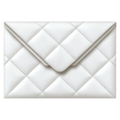Elegant White Quilted Envelope Design for Messaging Needs isolated on transparent background.