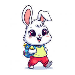 rabbit bunny student ready to be back to school