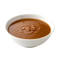 Rich Brown Sauce in White Bowl.
