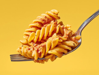 pasta with fork. Generative AI