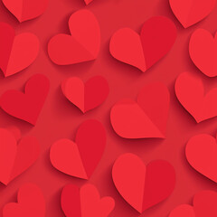 red heart background. Generative AI