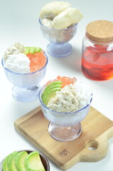 Ice coconut kopyor durian, a refreshing drink that combines the freshness of ice kopyor with the...