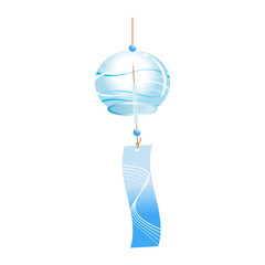 Japanese Wind Chime with Wave Pattern B – Transparent PNG Clipart