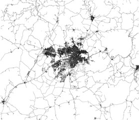 vector sketch illustration silhouette design detail site plan layout landscape map of ankara city layout