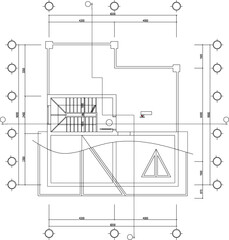 Vector sketch illustration silhouette drawing architectural design interior plan site plan layout section view facade of two-story classic vintage ethnic house with furniture and size scale
