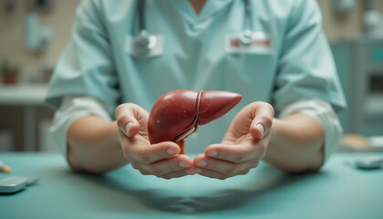 Human Liver in Doctor's Hands - Health Focus