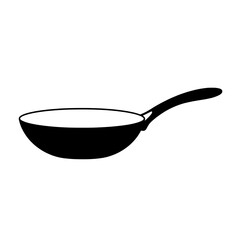 Minimalist Cookware Silhouette: A stark, monochromatic illustration of a sleek frying pan, showcasing its smooth curves and ergonomic handle.