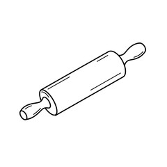 Rolling Pin Illustration: A minimalist illustration of a classic wooden rolling pin, a timeless symbol of baking.