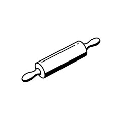 Rolling Pin's Artful Display: This minimalistic image depicts a wooden rolling pin, an indispensable tool in the world of baking, in a striking and eye-catching manner. 
