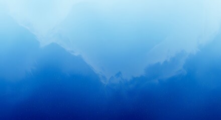 Abstract Blue Ice Mountain Landscape with Clear Sky and Snowy Peaks