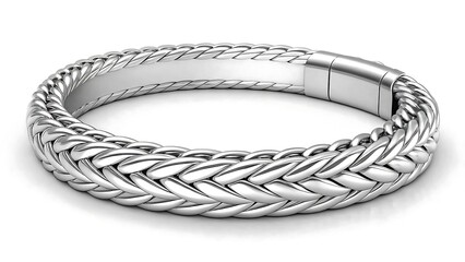 Silver braided bracelet with clasp

