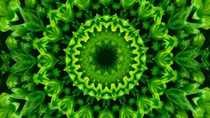Whirlpool of emerald-green vegetables consuming fat cells in kaleidoscopic pattern.
