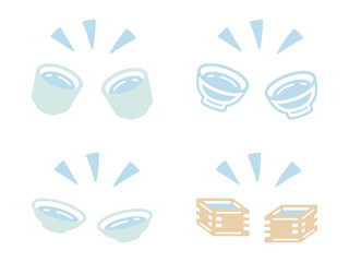 日本酒乾杯イラストセット2