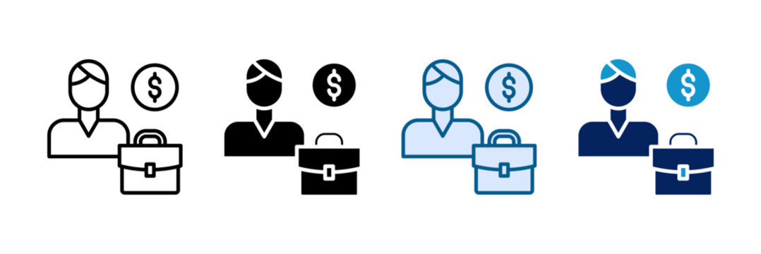 Micro Job Icon Set Multiple Style Collection
