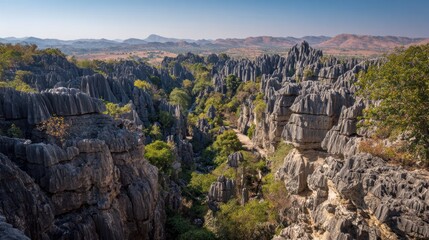 Fototapeta premium Panoramic view of a dramatic rock formation