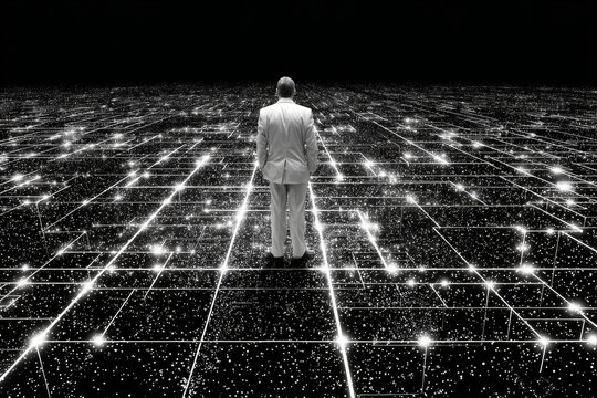 Digital transformation: professional at the network grid's edge. Digital security. Automation in cybersecurity: balancing innovation with job security concerns. Cyber trends. Cyber workforce. - Powered by Adobe