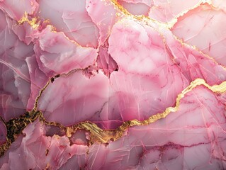 pink marble pattern with soft gold veins, smooth texture, plain background, realistic style, vibrant studio lighting, pastel tones, angled composition with negative space at bottom