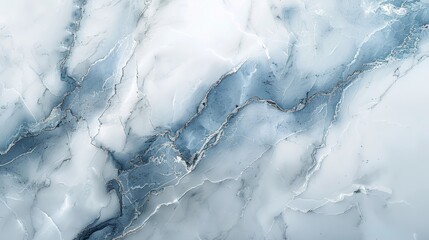 white marble pattern with subtle blue veins, sleek surface, plain background, minimalist style, soft natural lighting, neutral tones, top-down view with negative space in center, 