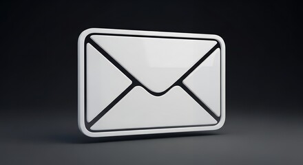 Minimalist White Envelope Icon on Dark Background for Email Communication