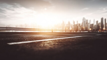 Obraz premium Cityscape highway at sunrise.