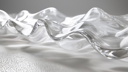 Clear, wavy glass platter